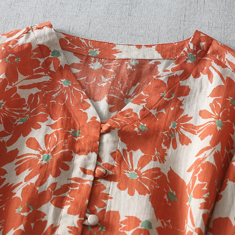 Floral Loose Blouse for Women