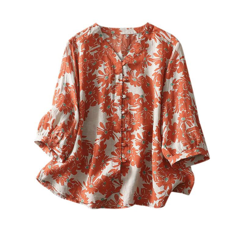 Floral Loose Blouse for Women
