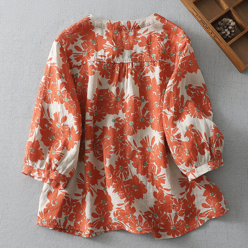 Floral Loose Blouse for Women