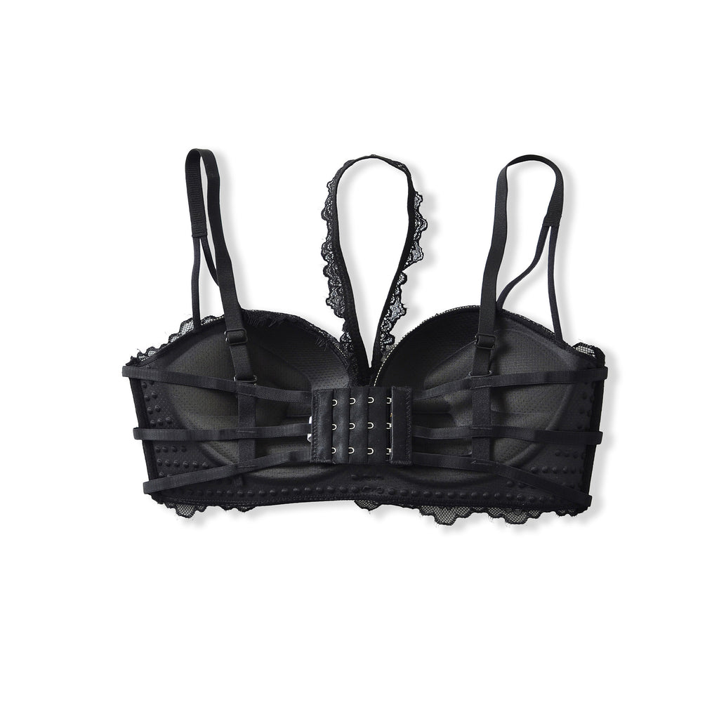Bra with chest cushion lace neck strap suspender bra underwear