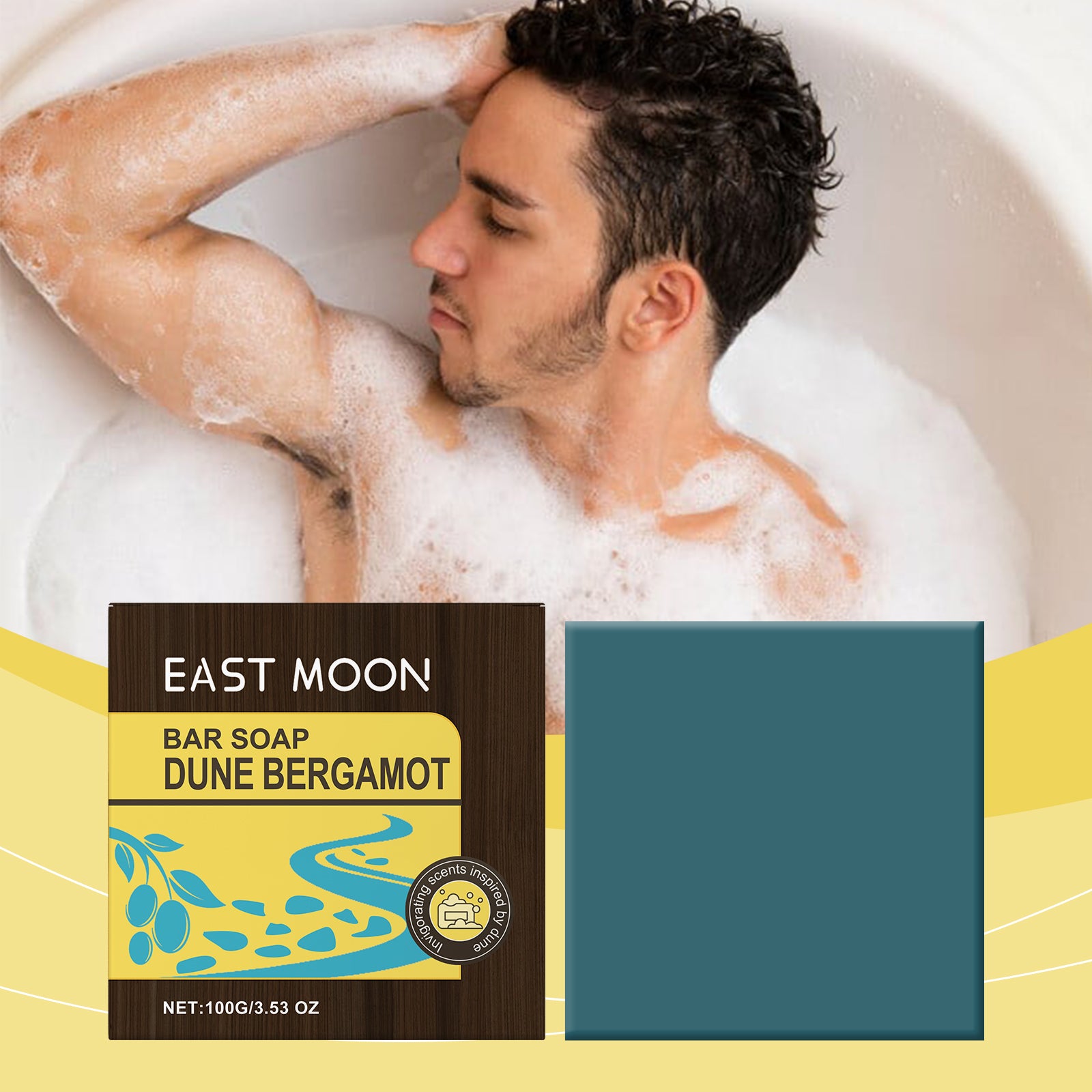 East Moon Dune Bergamot Bath Soap Fragrance Refreshing Oil Control Hand Soap Cleanser Bath Cleansing Soap