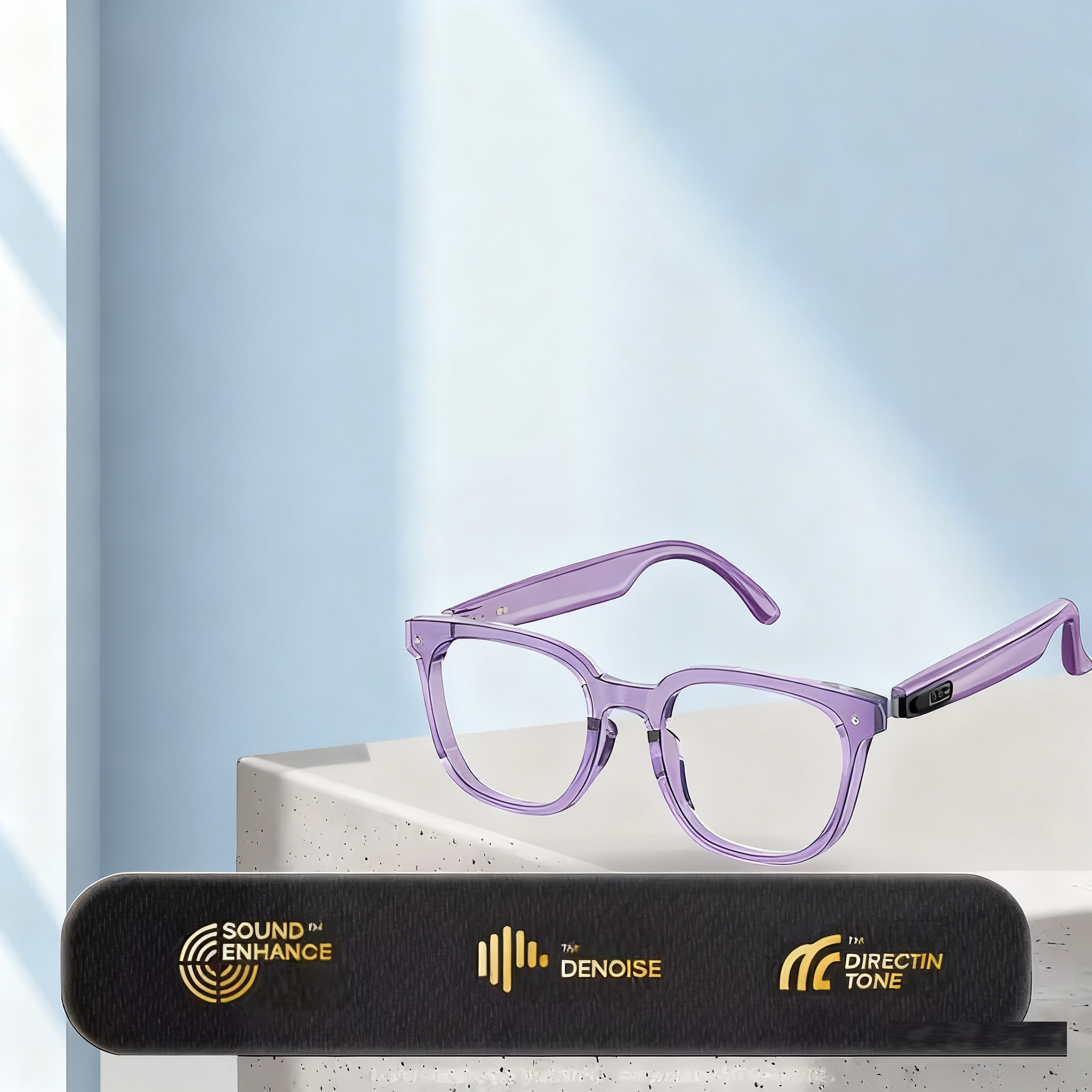 HY-C8 AI Intelligent Translation Wireless Bluetooth Glasses Earphones 75 Language Conference Simultaneous Interpretation
