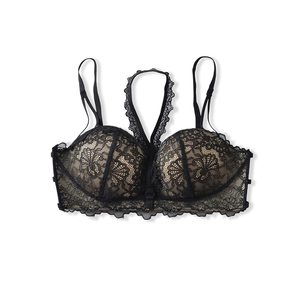 Bra with chest cushion lace neck strap suspender bra underwear