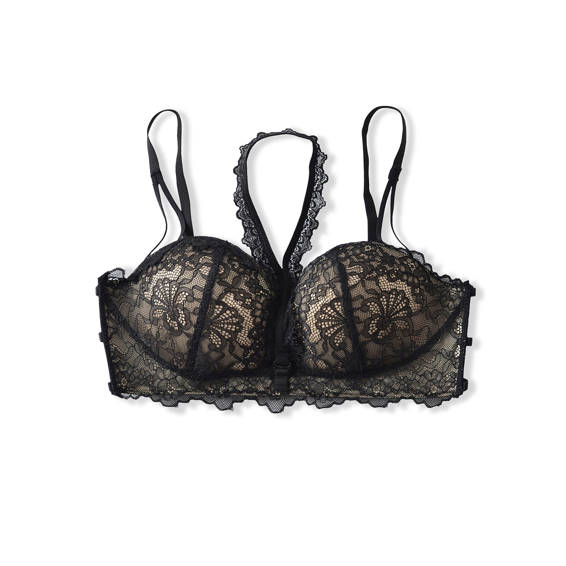 Bra with chest cushion lace neck strap suspender bra underwear