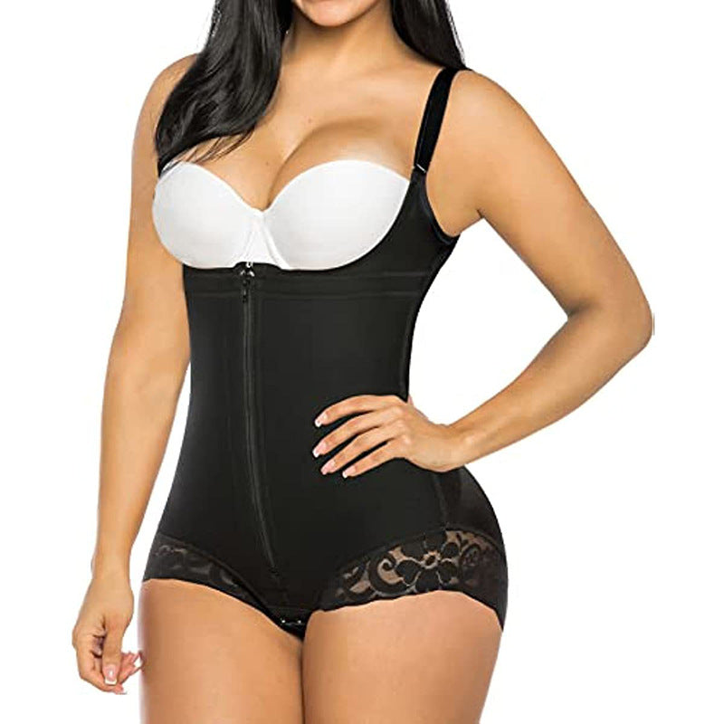 Tight fitting underwear shapewear one-piece triangular zipper shapewear