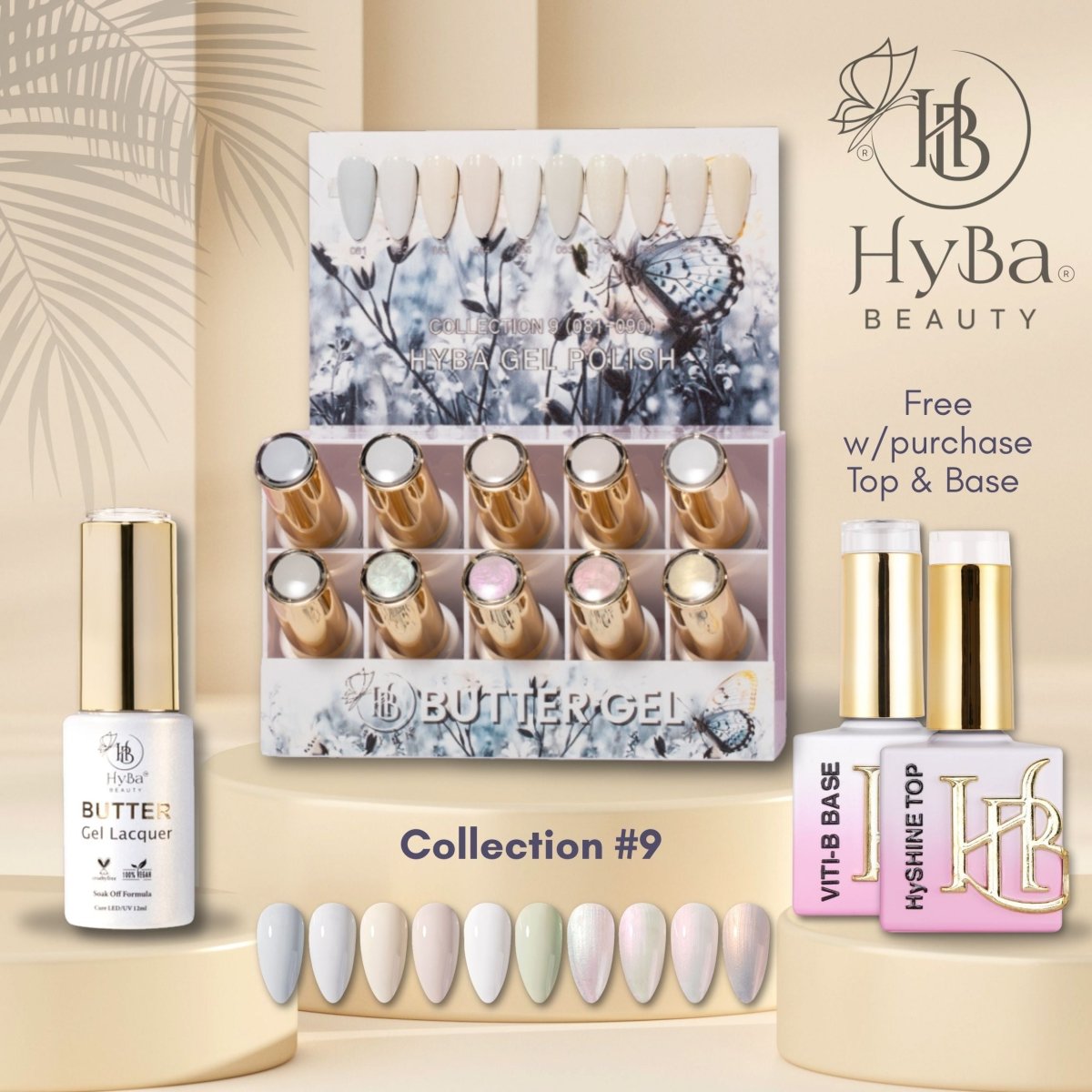 BUTTER Gel Polish SERIES Collection 9  (Colors #081-#090) - Free Top & Base